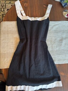 Abercrombie & Fitch Black Mini Dress with Cream Trim Abercrombie
